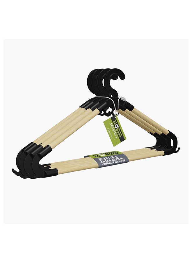 Home Box Neo 6-Piece Seawood Bamboo Hanger Set 43 x 20 x 1.5 cm  - Image 3
