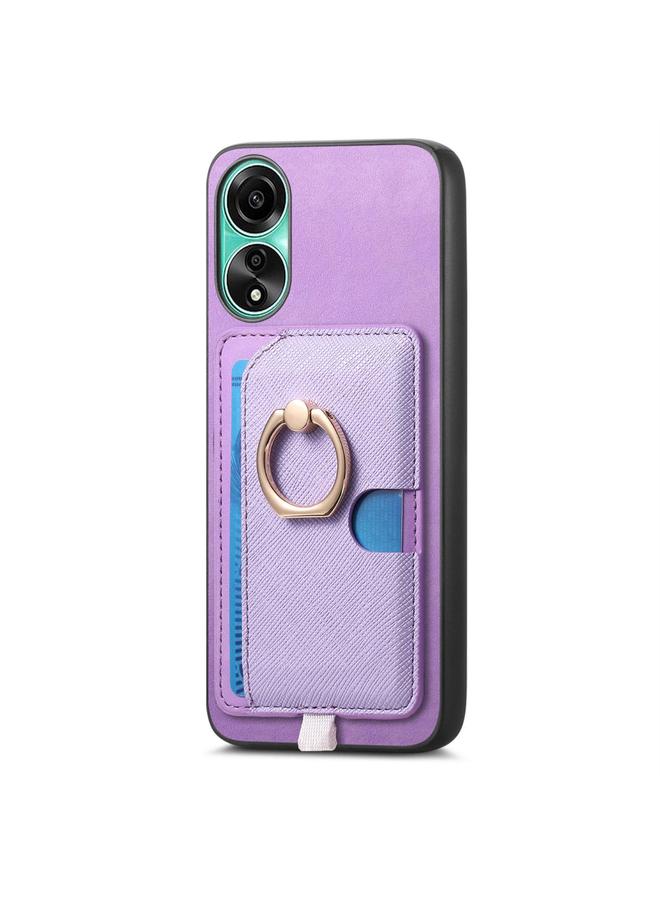 S-TOP Case For OPPO Reno12 Global Retro Cross Leather Ring Side Insert Card Bag MagSafe Phone Case - Image 2