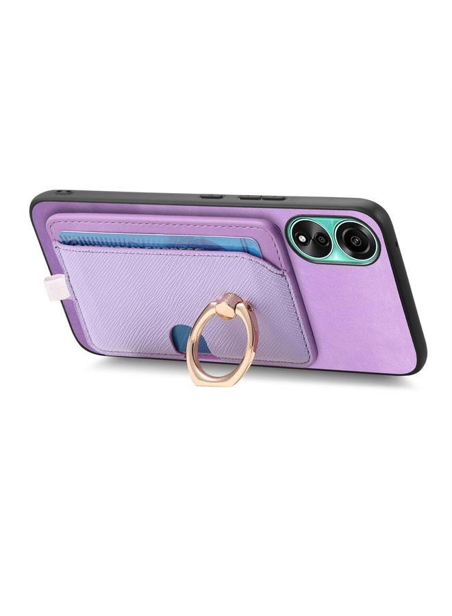 S-TOP Case For OPPO Reno12 Global Retro Cross Leather Ring Side Insert Card Bag MagSafe Phone Case - Image 3