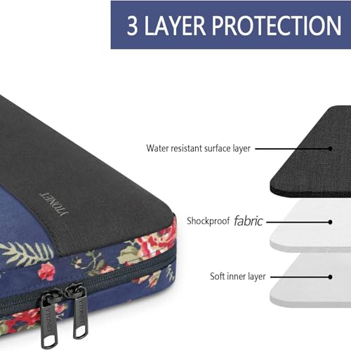 Ytonet Laptop Sleeve Case 15.6 inch Protective Laptop Cover with Handle TSA Water Resistant Computer Carrying Case Compatible with HP, Dell, Lenovo, Asus Notebook, Gift for Women, Rose Pattern - Image 2