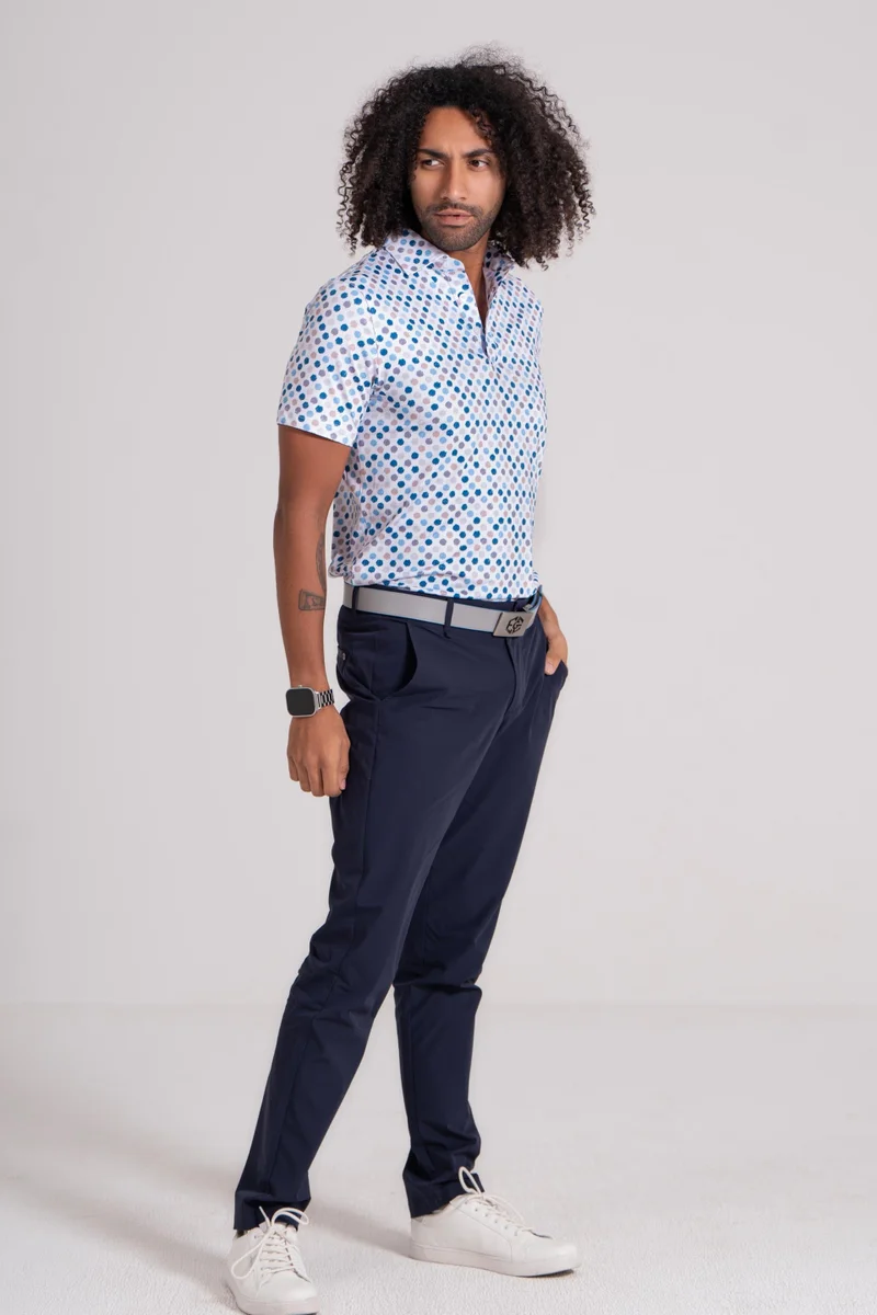 إي جي إل EGL Men's Golf Painted Pebble Polo T-Shirt -  Short Sleeve - Athletic Fit
