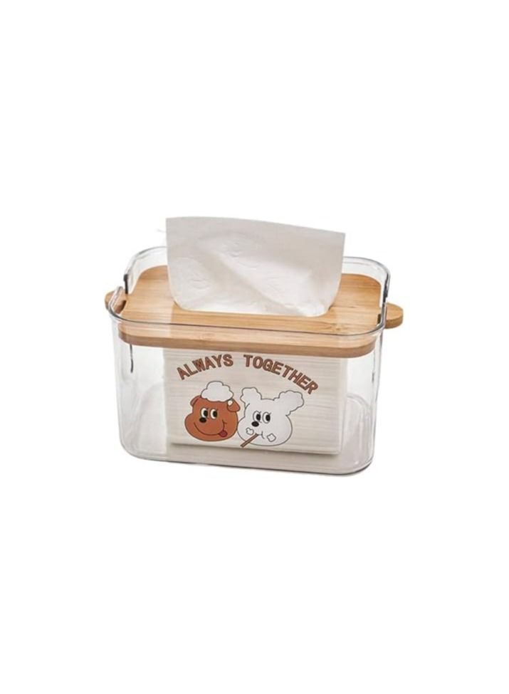 Generic Transparent acrylic tissue organizer random cartoon design 20 x 10 x 10cm  - Image 1