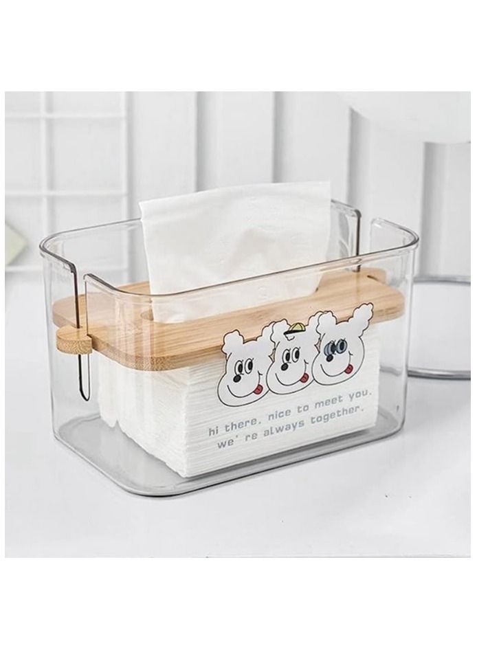 Generic Transparent acrylic tissue organizer random cartoon design 20 x 10 x 10cm  - Image 3