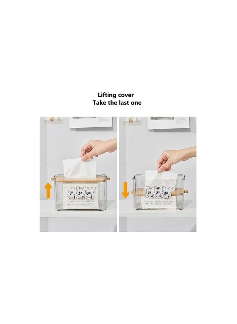 Generic Transparent acrylic tissue organizer random cartoon design 20 x 10 x 10cm  - Image 2