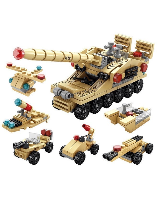 LELE BROTHER Toy Building Blocks Set, Create a Armored Tank or warship，Small Military Models,  Great Army Men Toys Gifts for Boys Kids and Teens Age 6+ Year Old - Image 4