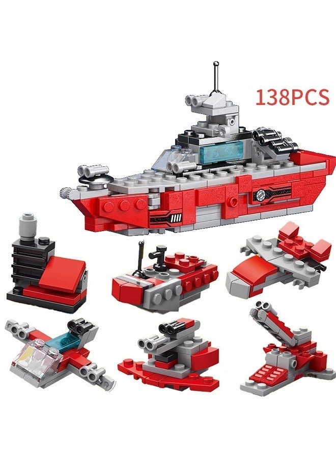 LELE BROTHER Toy Building Blocks Set, Create a Armored Tank or warship，Small Military Models,  Great Army Men Toys Gifts for Boys Kids and Teens Age 6+ Year Old - Image 3