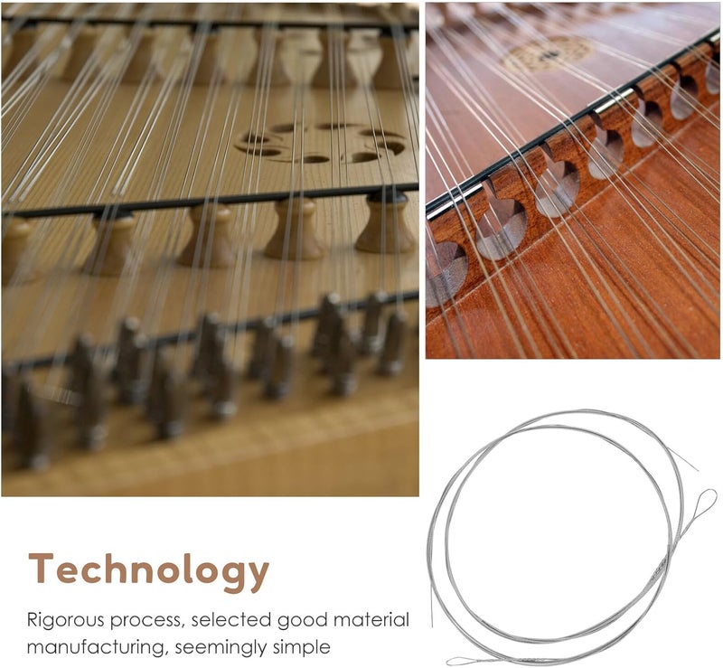 2Pcs Dulcimer Steel Strings Replacement Instrument Accessories Easy to Replace for Dulcimer Players and Beginners Sound Winding Strings - Image 3