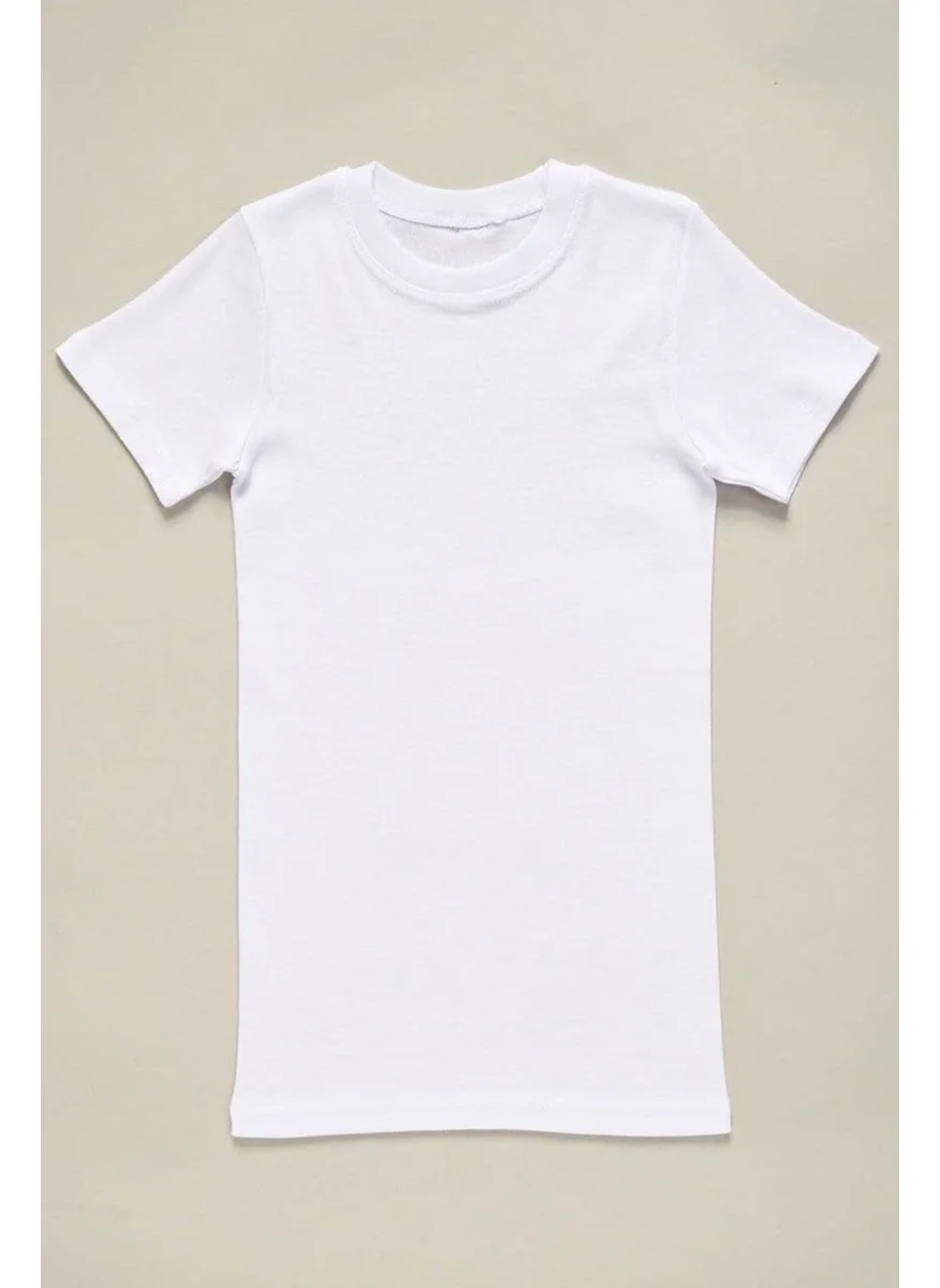 Arma Yıldız Arma Star Combed Cotton Boy White O Neck Undershirt