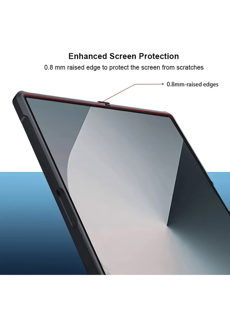 For Samsung Galaxy Z Fold 7 Case, Built-in Glass Screen Protector, TPU + PC Shockproof Bumper Protection Back Cover, Anti-fingerprint Slim Fit Full Body Protection Casing (Black Transparent) - Image 5
