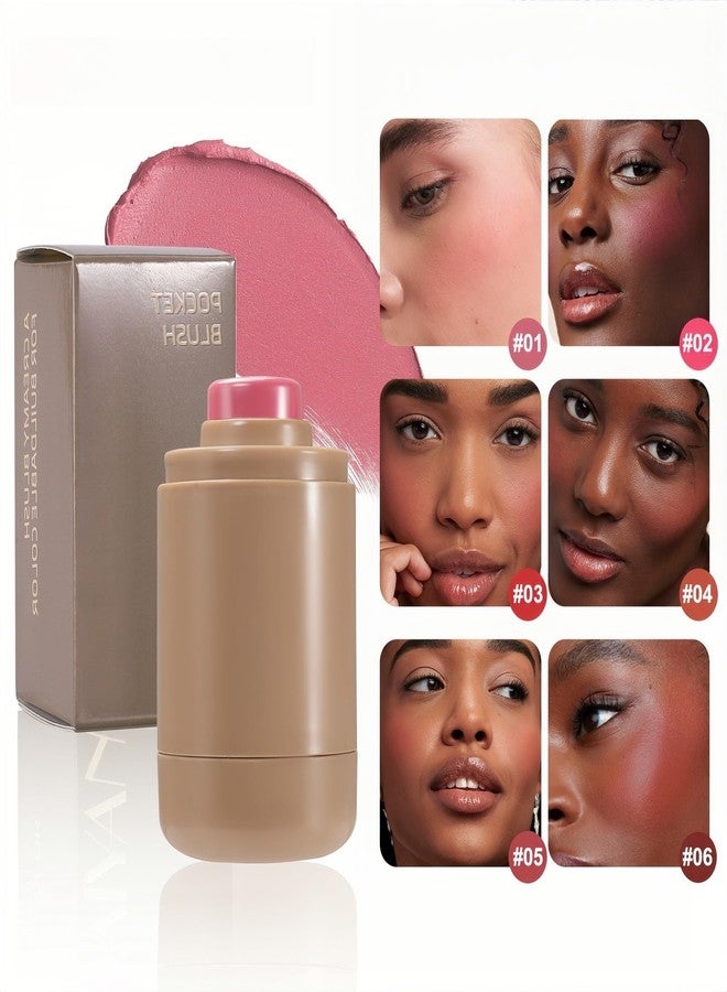 MAEPEOR Matte Blush Smooth Creamy Shiny Glow Face Blush Long-Lasting Lightweight Buildable Face Blushes for Cheeks (Color H02) - Image 3