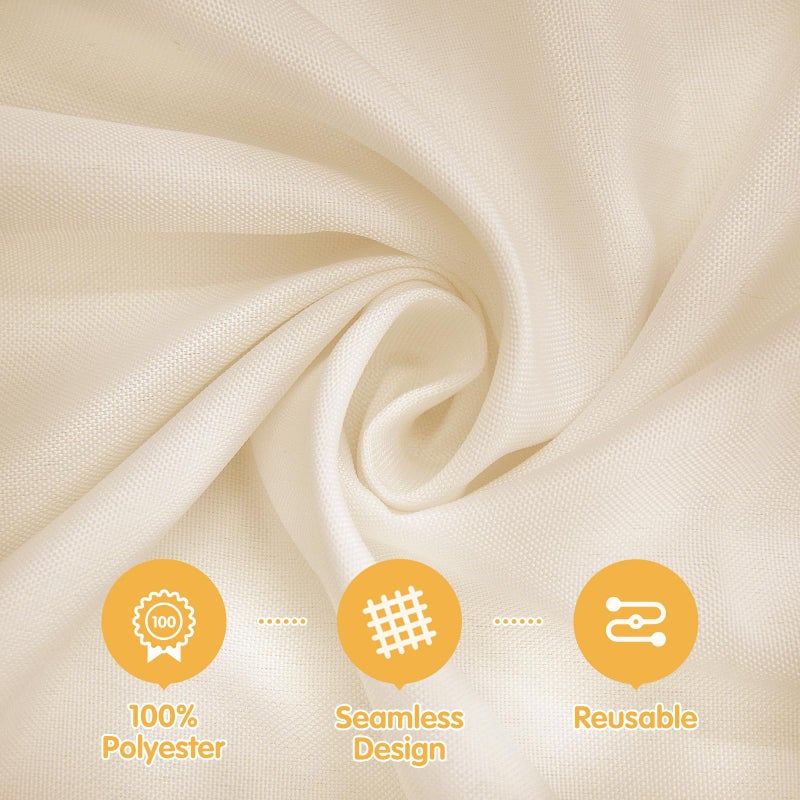 BRILLMAX 6 Pack Beige Round Tablecloths 120 Inch for 60â€ Tables - 150 GSM Polyester Fabric, Floor Length Drop, Water, Stain & Wrinkle Resistant Cloth Cover for Wedding Reception Banquet Dining - Image 2