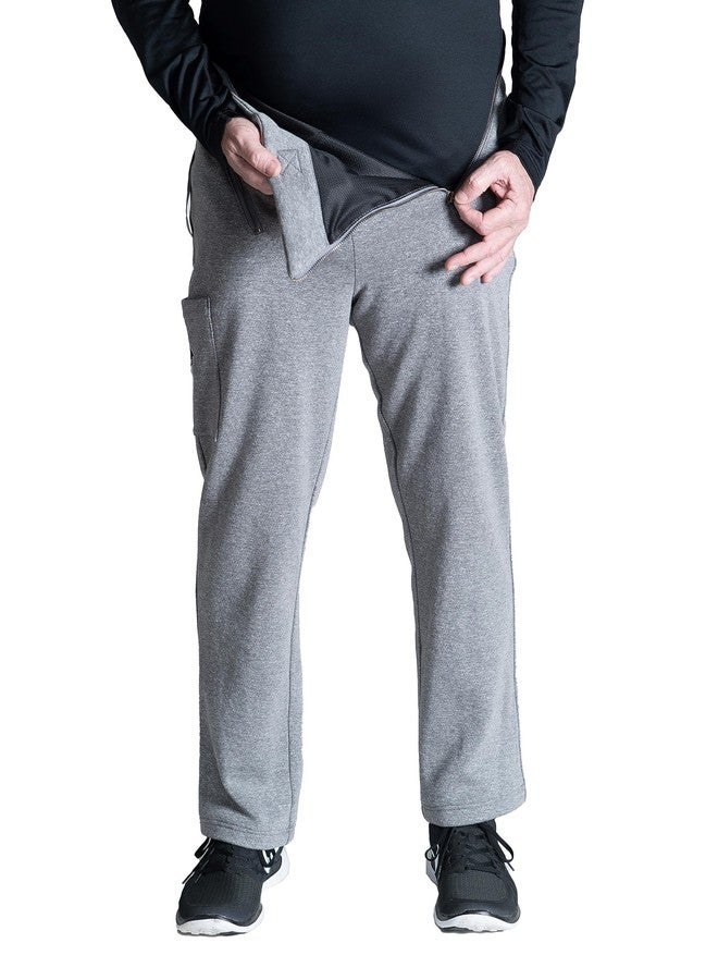 Transfer Pants - Standing Aid & Support for Transfering Disabled Wheelchair Patients Safely - Comfy Fleece Sweatpants (Grey, Medium) - Image 2
