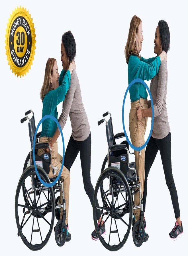 Transfer Pants - Standing Aid & Support for Transfering Disabled Wheelchair Patients Safely - Comfy Fleece Sweatpants (Grey, Medium) - Image 5