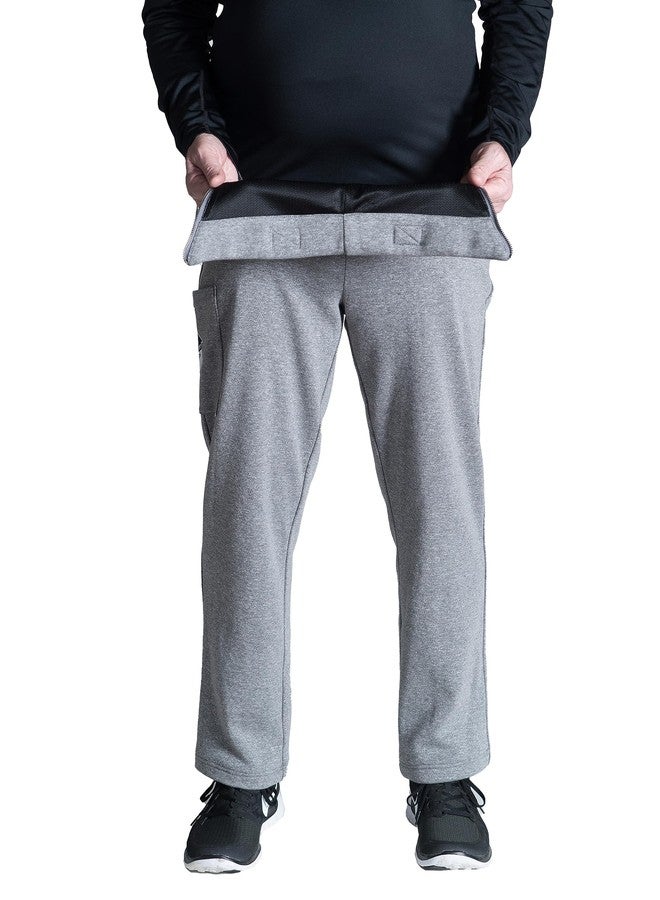 Transfer Pants - Standing Aid & Support for Transfering Disabled Wheelchair Patients Safely - Comfy Fleece Sweatpants (Grey, Medium) - Image 3