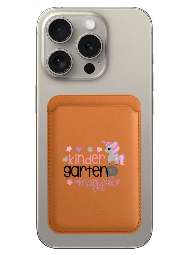 Theodor Magnetic Wallet, Compatible with MagSafe Wallet, for iPhone Wallet, for iPhone 16/15/14/13/12 Series, Not for iPhone 13/12 mini, 3 Card Holder, Vegan Leather, Brown - Kinder garden magical - Image 1