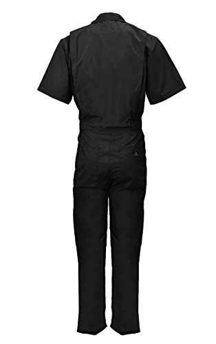Natural Uniforms Mens Short Sleeve Zip Up Coverall, Stain and Wrinkle Resistant (Black, Medium) - Image 3