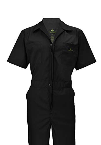 Natural Uniforms Mens Short Sleeve Zip Up Coverall, Stain and Wrinkle Resistant (Black, Medium) - Image 2
