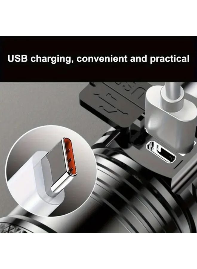 GDSIZHE USB Rechargeable Flashlight 3 Modes Power Display Portable Zoomable Outdoor Lighting - Image 5