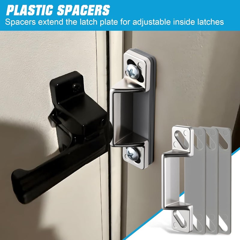 Avenuebool Screen Door Latch Replacement Kit Compatible with Prime-Line K 5148 1-11/16 in. Zinc Diecast Constructed Strike Plate Assortment for Storm and Screen Door Hardware(Silver) - Image 4
