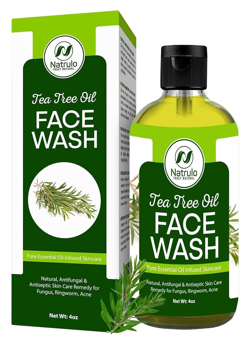 Natrulo - Tea Tree Oil Face Wash 4oz  Tea Tree Soap Natural Skin Cleanser  Pure Essential Oil Infused Skincare Cleansing Face Soap Made in USA - Image 1
