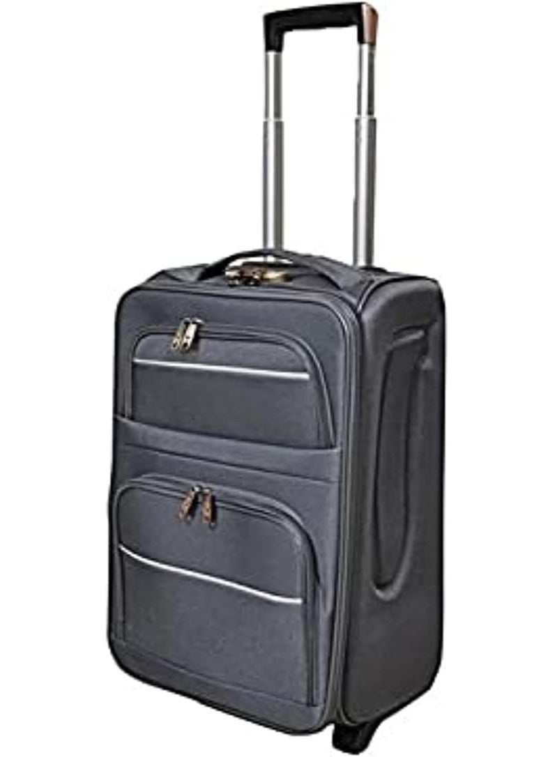 20-Inch Wheeled Travel Bag – Black, Mixed Materials, Lightweight and Durable  - Image 3