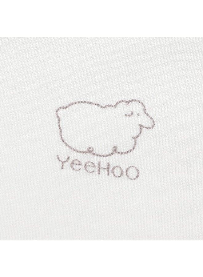 Yeehoo Wool Base Layer Shirt Children's Autumn Thermal Wear Lambswool Warm Homewear Sleepwear Yeehoo White 110 - Image 3