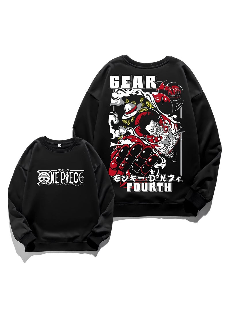 KUYING New One Piece Retro Washed Round Neck Hoodie  - Image 1