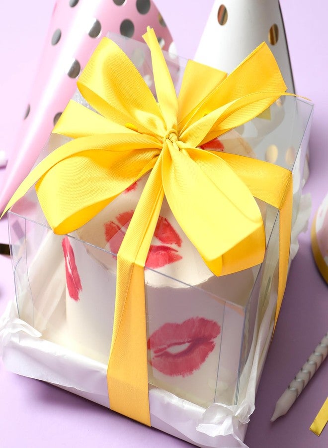 NESCCI 100 Yards Ribbon,1-1/2 Inch Yellow Satin Ribbon,Double Sided Satin Ribbons,Perfect for Gift Wrapping,Wedding Decoration,Handmade Bows,Wrapping Bouquet and More - Image 4
