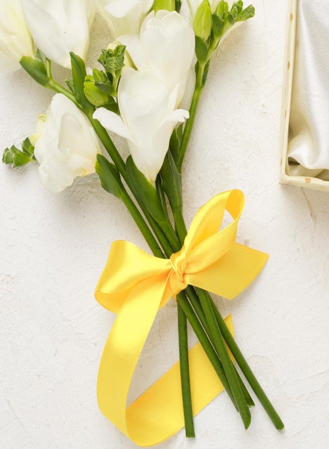 NESCCI 100 Yards Ribbon,1-1/2 Inch Yellow Satin Ribbon,Double Sided Satin Ribbons,Perfect for Gift Wrapping,Wedding Decoration,Handmade Bows,Wrapping Bouquet and More - Image 3