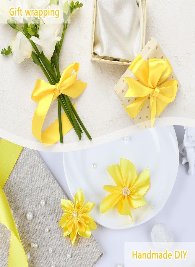 NESCCI 100 Yards Ribbon,1-1/2 Inch Yellow Satin Ribbon,Double Sided Satin Ribbons,Perfect for Gift Wrapping,Wedding Decoration,Handmade Bows,Wrapping Bouquet and More - Image 5
