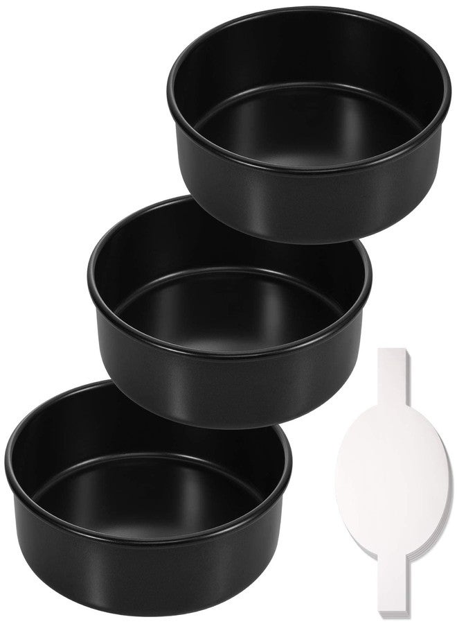 HIWARE 8-Inch Round Cake Pan Set of 3, Nonstick Baking Cake Pans with 90 Pieces Parchment Paper, Dishwasher Safe - Image 1