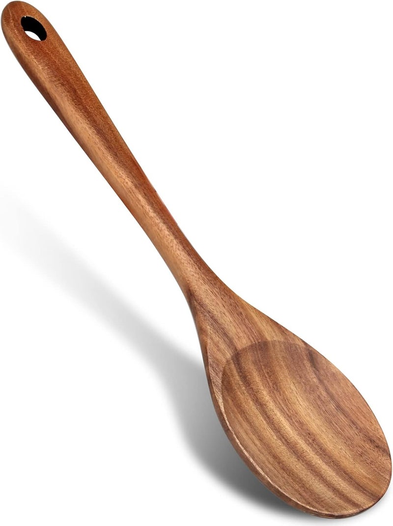 Renawe Full village delivery cover 14 Inch Large Wooden Spoon for Cooking Utensil Mixing Spoons Baking Serving Wood Spoon Big Non Stick Spatula Long Handle Kitchen Utensils Stirring Cooking Spoon Non Toxic Kitchen Tools Accessories Remote area delivery - Image 1