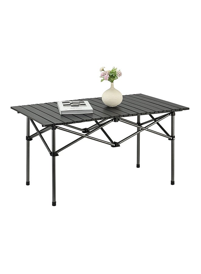 LAWAZIM Folding Picnic Table - Black 95x57x50cm - Portable Roll-Up Outdoor Table with Snap-Together Design, Carry Bag, Tool-Free Setup, Anti-Slip Feet - Ideal for Camping, Travel, Beach, Backyard, BBQ - Image 2