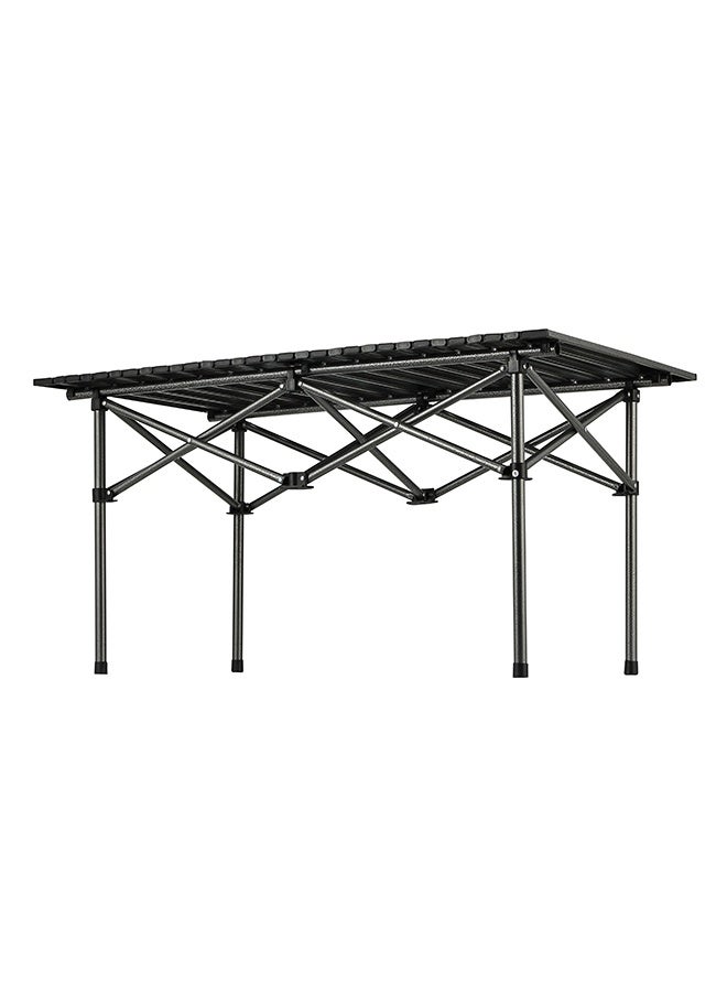 LAWAZIM Folding Picnic Table - Black 95x57x50cm - Portable Roll-Up Outdoor Table with Snap-Together Design, Carry Bag, Tool-Free Setup, Anti-Slip Feet - Ideal for Camping, Travel, Beach, Backyard, BBQ - Image 5