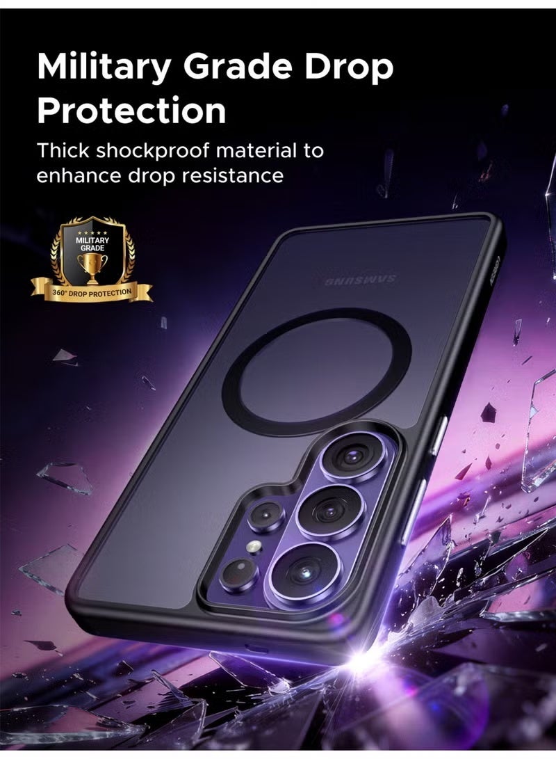 Nexlynx Samsung Galaxy S26 Ultra Magnetic Case, [Drop Protection] [Translucent Matte Back] [Compatible with Round MagSafe Acc] Ultimate Shockproof Cover, Magnet Case for S26 Ultra with Shockproof Bumper black - Image 3