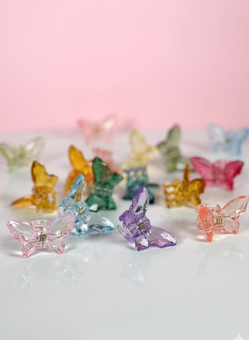 6 Piece Colorful Acrylic Butterfly Hair Claws, Non-Slip Transparent Hair Clips for Women and Girls - Image 1