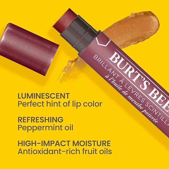 Burt's Bees Burts Bees Lip Shimmer Fig Moisturising Lip Shimmer with Peppermint Oil 100 Natural Origin 255g - Image 2