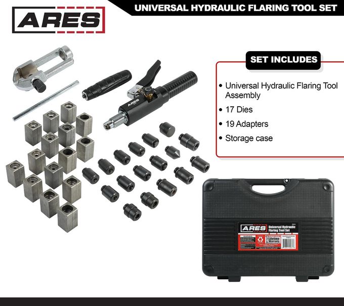 ARES 18010 Universal Hydraulic Flaring Tool Set Create 45 Degree Single Or Double Flares, Iso And Din Bubble Flares, Push Connect Flares And Gm Fuel Line Flares - Image 5