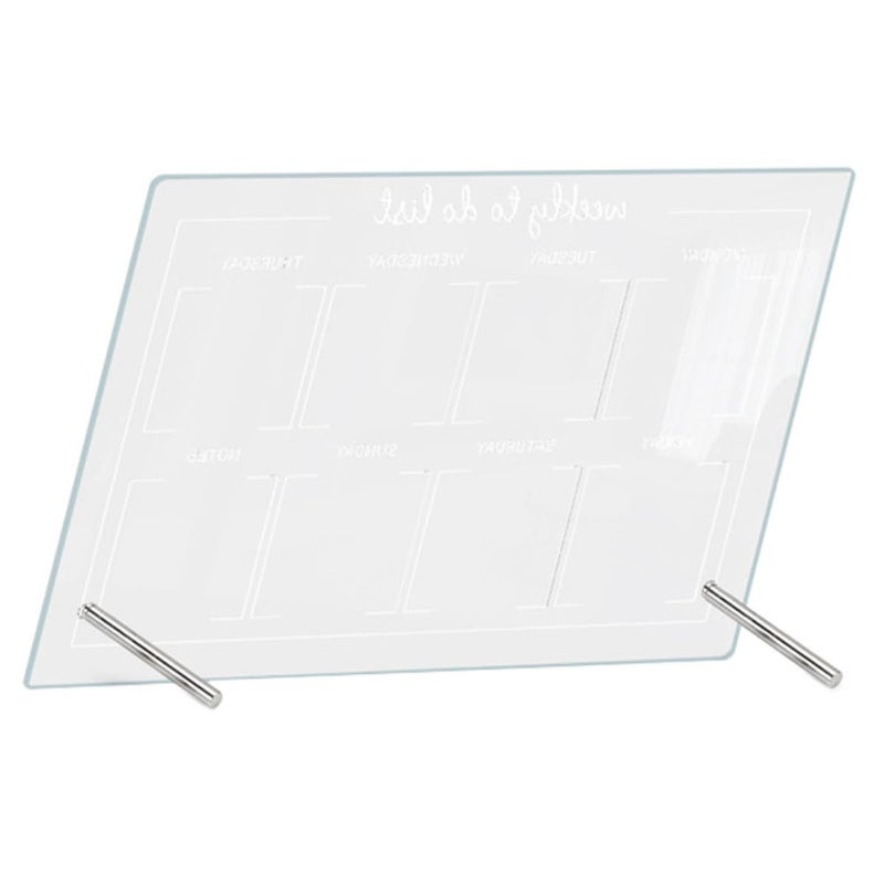 Acrylic Memo Board Desktop Whiteboard Dry Erase Board With 2 Push Pins For Home And Office - Image 2