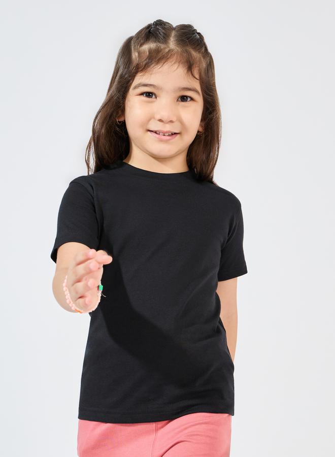 ستايلي تيشيرت مُجسم بياقة دائرية وأكمام قصيرة - Image 1