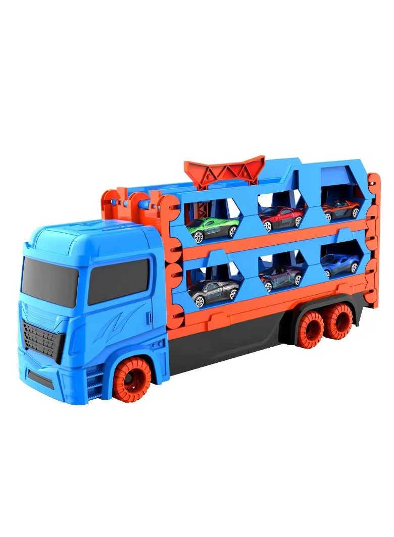 MIXDE Toddler Toys  Die-Cast Transport Truck Car Toys 61-Inch Race Track for Boys, Toddler Car Toys Set for Kids Boys Girls - Image 1