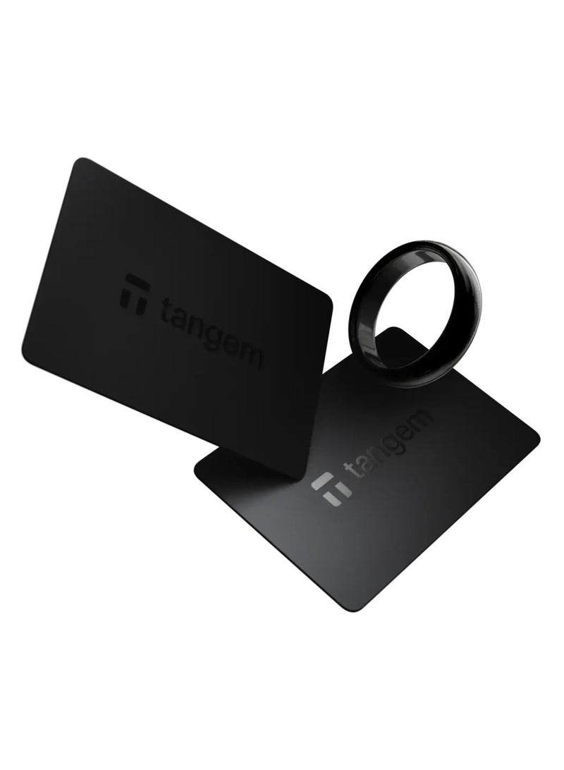تانجم محفظة العملات المشفرة الصلبة خاتم تانجم (Tangem Ring) | يتضمن بطاقتي تانجم بتقنية NFC + حزمة CryptoKIT المميزة | الموزع الرسمي في دول مجلس التعاون الخليجي، معيار الأمان EAL6+، يدعم تقنية NFC، سيراميك زركونيا بمعيار IP68، لا يحتاج إلى بطارية، لنظامي iOS/Android - Image 1