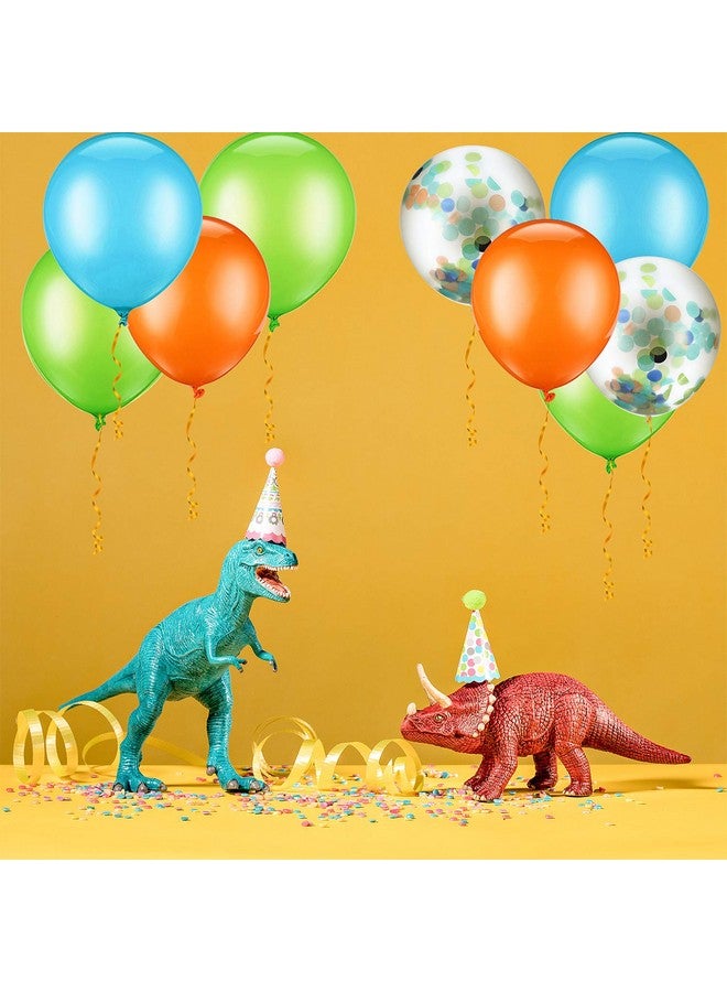 Gejoy 60 Pcs 12 Inch Confetti Balloon Latex Balloons with Ribbon for Juneteenth Birthday Wedding Party Baby Shower Decoration Supplies(Orange, Light Blue, Fruit Green) - Image 4