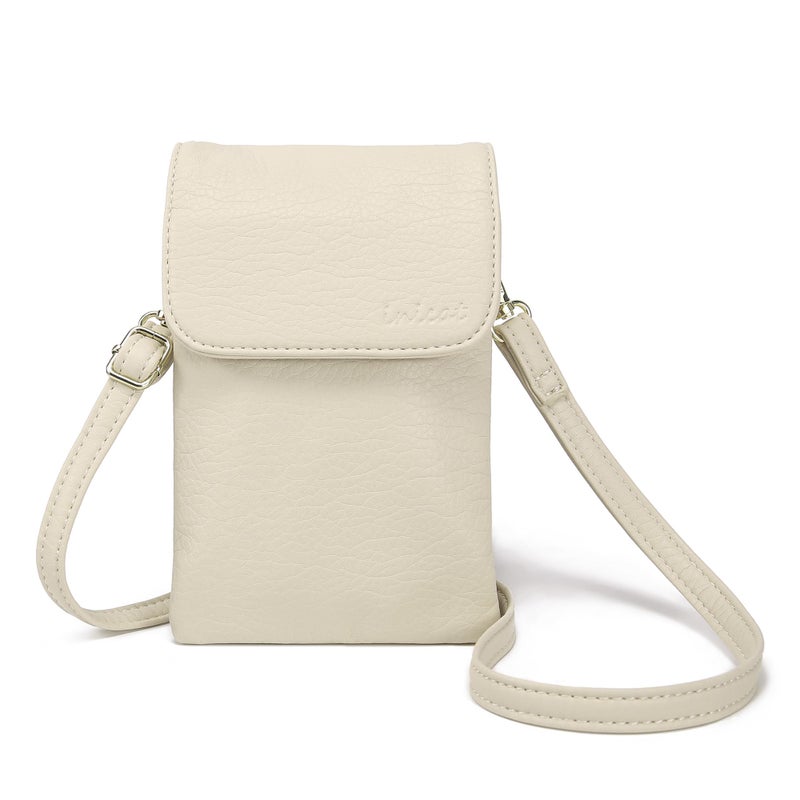 MINICAT Small Crossbody Bags for Women Cell Phone Bag Vegan Leather Cross Body Purse Wallet Purses(Beige) - Image 1