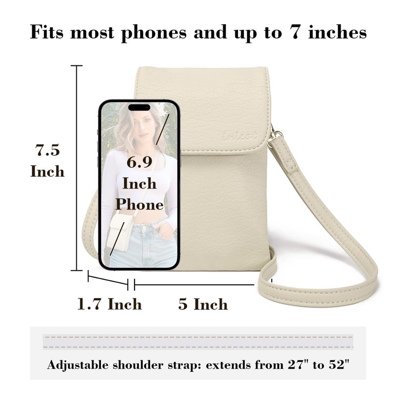 MINICAT Small Crossbody Bags for Women Cell Phone Bag Vegan Leather Cross Body Purse Wallet Purses(Beige) - Image 5