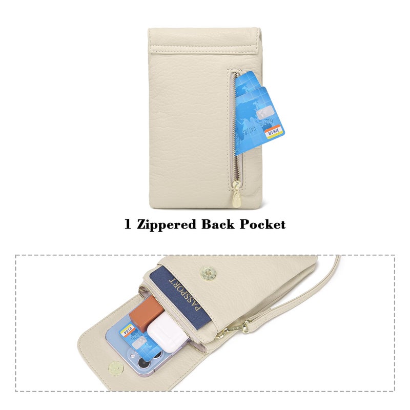 MINICAT Small Crossbody Bags for Women Cell Phone Bag Vegan Leather Cross Body Purse Wallet Purses(Beige) - Image 4