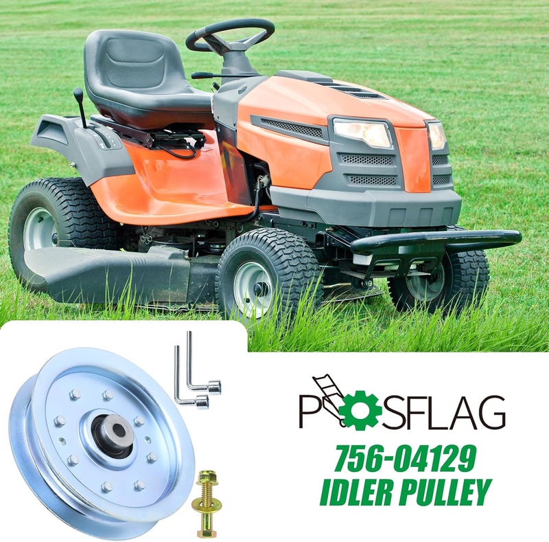 POSFLAG 753-08171 Idler Pulley Kit Replaces Cub Cadet 756-04129B Idler Pulley 756-04129B, Idler Pulley 753-08171, 75308171, 756-04129, 956-04129, 753 08171, 753-08068 for Cub Cadet RZT50 LTX1040 Decks - Image 2