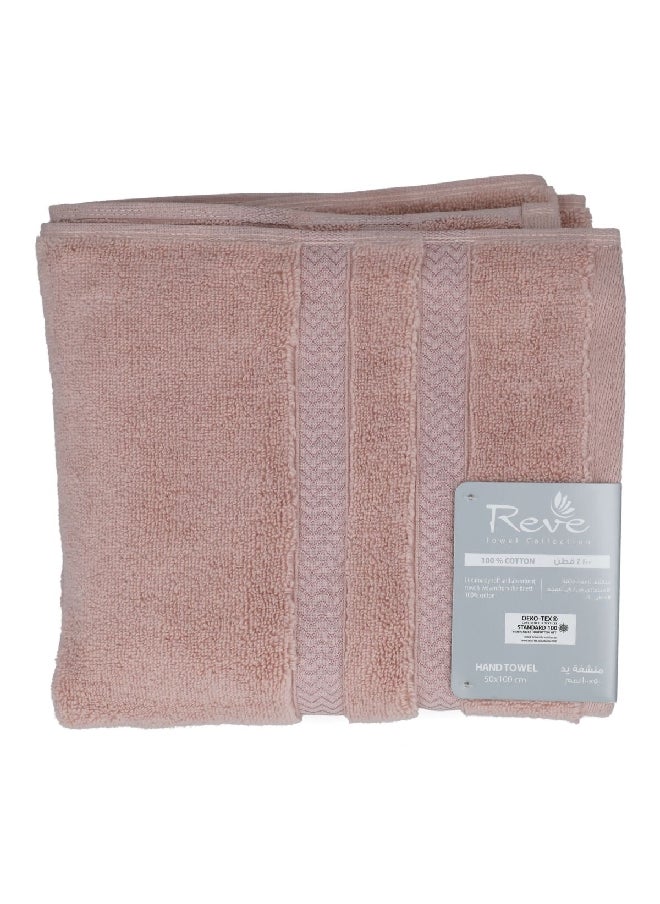 REVE Lucaluca Luxurious Cotton Highly Absorbent Hand Towel Pink 50 x 100 cm  - Image 4