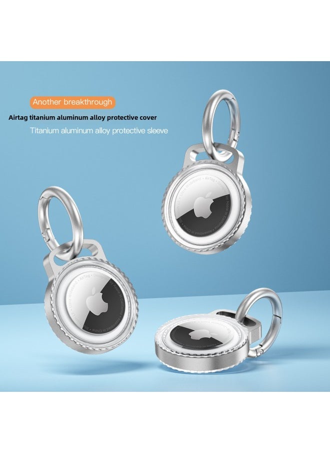 Generic - Metal Aluminum Alloy Waterproof IP68 AirTag Tracker Protective Case Anti-Fall Simple Style Transparent Shell For Apple AirTag-Color:titanium Transparent-Applicable Model:Private Mold ~ Metal Locator - Image 1