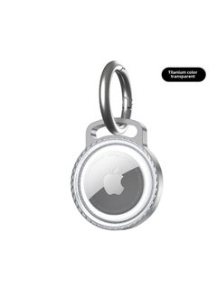 Metal Aluminum Alloy Waterproof IP68 AirTag Tracker Protective Case Anti-Fall Simple Style Transparent Shell For Apple AirTag-Color:titanium Transparent-Applicable Model:Private Mold ~ Metal Locator